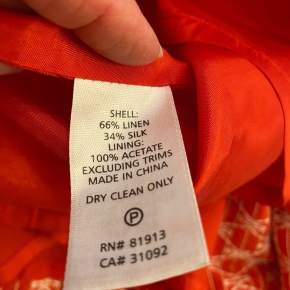 Tracy Reese Ablaze Fit & Flare Cumberbund Dress Orange Red Zipper Sleeveless 4 - Picture 6 of 14